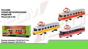 Іграшка трамвай металевий "АВТОПРОМ" (6411ABD) BK-7469 фото