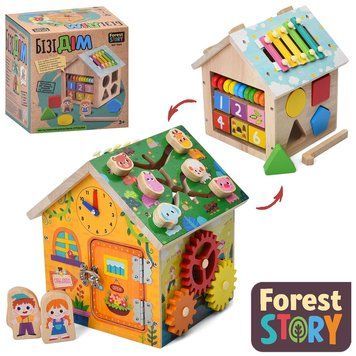 Дерев&rsquo;яна розвиваюча іграшка Бізікуб MD 1364 &mdash; Forest Story BK-7519 фото