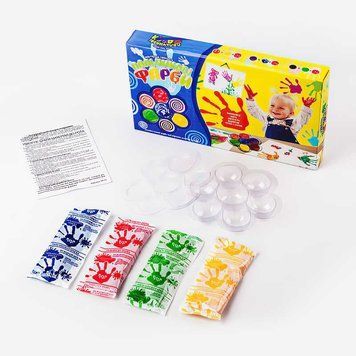 Пальчикові фарби "Моя перша творчість" PK-02-02 4 кольори укр. (12) "Danko Toys" BK-5390 фото