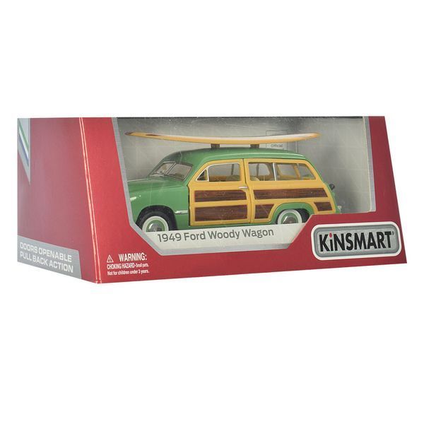 Машинка KINSMART KT5402WS1 &ndash; ретро авто з дошкою для серфінгу BK-7141 фото