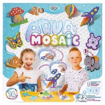 Набір для творчості Danko Toys Аквамозаїка Aqua Mosaic 22 схеми AM-01-02 BK-6010 фото