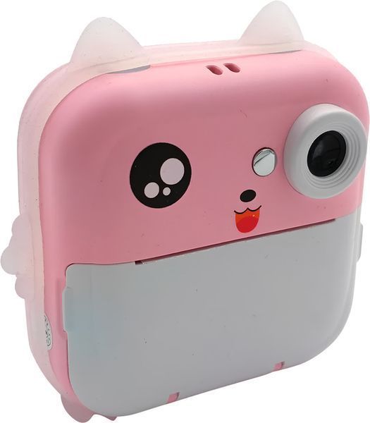 Дитячий міні фотоапарат Andowl C6 2.4" Котик з вбудованим принтером моментального друку + 3 рулона паперу (2 кольори) BK-6642 фото