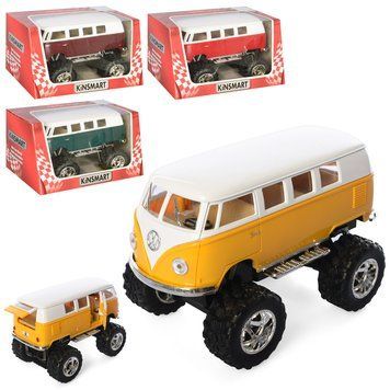 Машинка KINSMART KT 5060 WB &ndash; ретро бус Monster Truck, інерційна BK-7150 фото