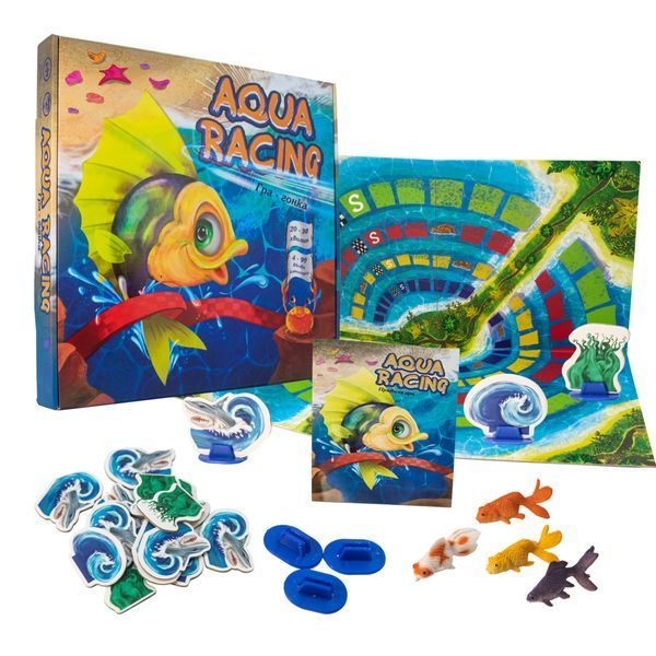 Настільна гра Strateg Aqua racing українською мовою (30416) BK-6832 фото
