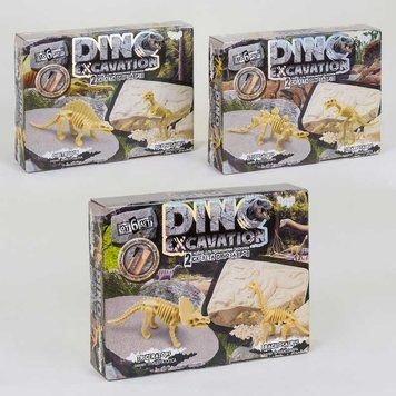 Набір для проведення розкопок "Dino Excavation" DEX-01-04,05,06 динозаври укр. (6) "Danko toys", 3 види BK-5215 фото