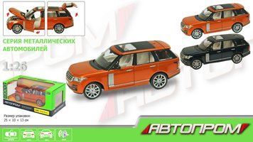 Машинка АВТОПРОМ Range Rover (М1:26, 2 кольори, батар, світ., звук, двері відкр.) BK-6649 фото