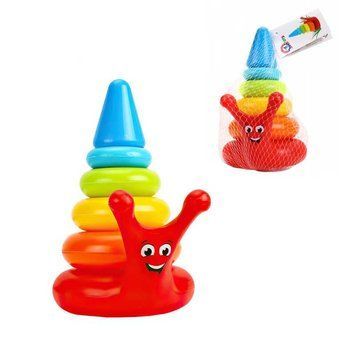Пірамідка 5255 (22) "Technok Toys", "Равлик", висота 20 см, 7 елементів, в сітці BK-5362 фото