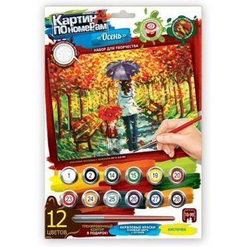 НАБІР КРЕАТИВНОЇ ТВОРЧОСТІ "КАРТИНА ЗА НОМЕРАМИ", DANKO TOYS, KN-03-04 BK-5870 фото